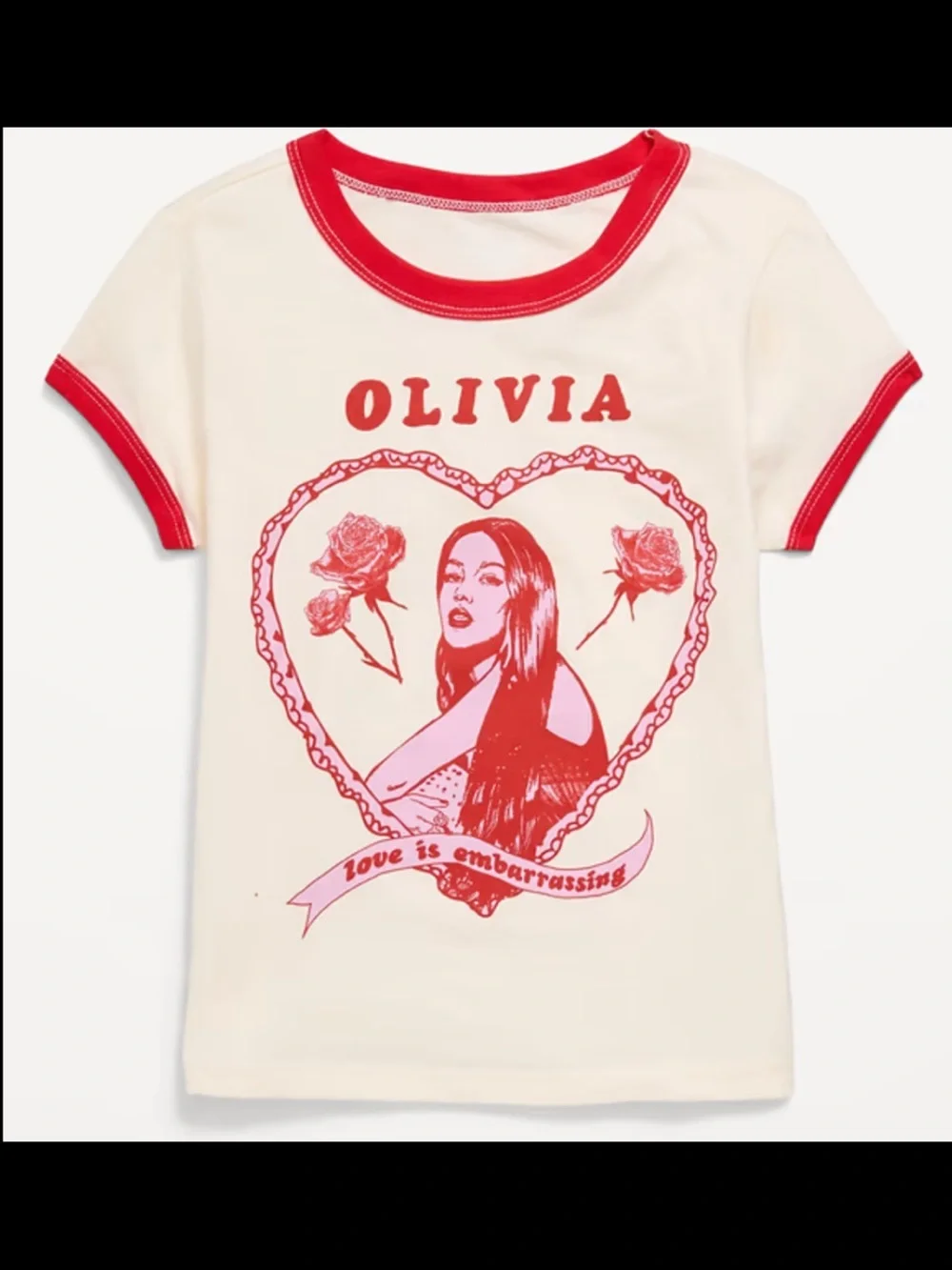 NWT Old Navy Olivia Rodrigo Graphic Ringer Tee Girls Small 6/7